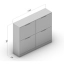 Ver imagem 2 de Sapateira 24 Pares 4 Portas 110cm Madri Politorno Móveis