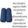 Segura Bebe Rn Rolinho Protetor de Berço Almofada Seguro Multiflex Marinho Poá - 2