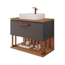 Ver imagem 2 de Gabinete Suspenso com Cuba 80,3cm x 73cm Mari Espresso Móveis Cinza/Titanium