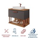 Ver imagem 6 de Gabinete Suspenso com Cuba 80,3cm x 73cm Mari Espresso Móveis Cinza/Titanium