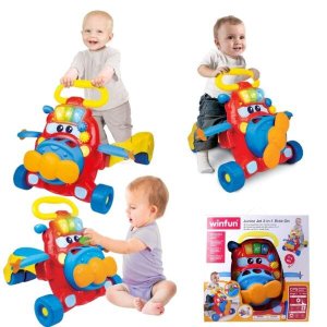 Andador multi atividades Motoca Avião Jet 2 em 1 Yes Toys