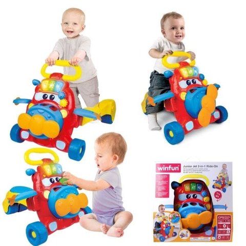 Andador multi atividades Motoca Avião Jet 2 em 1 Yes Toys
