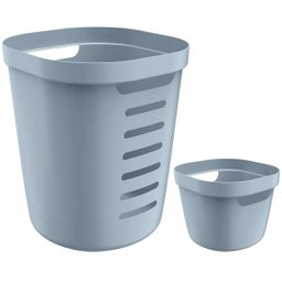 Kit 2 Cestos Organizadores Para Lavanderia 46L E 4L Cestos Multiusos Flexíveis Azul Glacial OU - 1