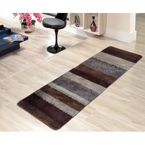 Passadeira Tapete Macio 0,66 x 2,00M Antiderrap. Cappucino