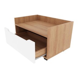 Gabinete Banheiro 60cm com 1 Gaveta e Rodízios Multimóveis CR10124 Amêndoa/Branco - 4 Gabinete Banheiro 60cm com 1 Gaveta e Rodízios Multimóveis CR10124 Amêndoa/Branco - 4