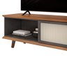 Painel Ripado Com Rack Para Sala TV Até 60 Polegadas Freijó Cinza Urbano Brisa Patrick Shop JM - 3