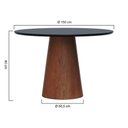 Ver imagem 2 de Mesa de Jantar Base Cone Laminado Cinamomo Amêndoa Tampo Ø150 Laqueado Preto
