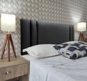 Ver imagem 2 de Cabeceira Cama Siena Double Corino Preto Queen 160 X 60 Rbl