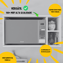 Ver imagem 3 de Nicho Suporte Microondas Armário Aéreo Branco Prateleira Suspensa Cozinha