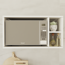 Ver imagem 1 de Nicho Suporte Microondas Armário Aéreo Branco Prateleira Suspensa Cozinha
