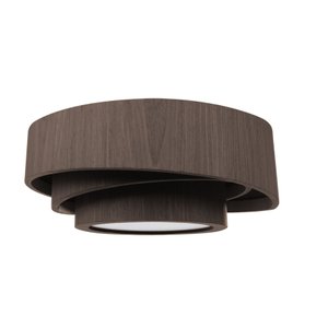 Lustre Plafon Madeira Trinity Redondo 70cm - 5 Luzes Adrilustres Imbuia