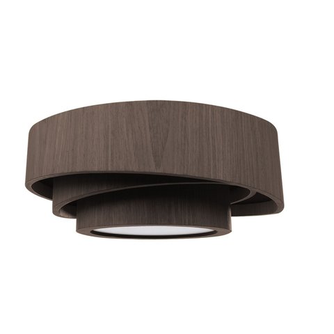 Lustre Plafon Madeira Trinity Redondo 70cm - 5 Luzes Adrilustres Imbuia