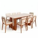 Ver imagem 3 de Conjunto Sala de Jantar 1 Mesa Retangular Tali 210cm 8 Cadeiras Miriti CabeCasa MadeiraOriginals
