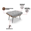 Ver imagem 6 de Poltrona com Puff Costela Suede Cinza Base Metal - D'Rossi