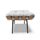 Ver imagem 4 de Poltrona com Puff Costela Suede Cinza Base Metal - D'Rossi