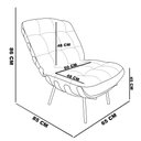 Ver imagem 7 de Poltrona com Puff Costela Suede Cinza Base Metal - D'Rossi