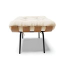 Ver imagem 4 de Poltrona com Puff Costela Suede Bege Base Metal - D'Rossi