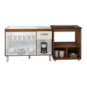 Ver imagem 3 de Armário Gabinete pia de 120 cm com Balcão Cooktop 4 Bocas e Forno Savana frente Off-White