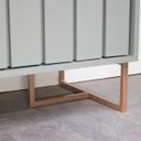 Ver imagem 4 de Aparador Trendy 160cm Mdp Portas Ripadas Puxador Couro Pés Aço Carbono Moderno
