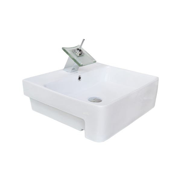 Cuba De Ceramica Retangular Mesa Semi-Encaixe Vstcqi Deckol - 1