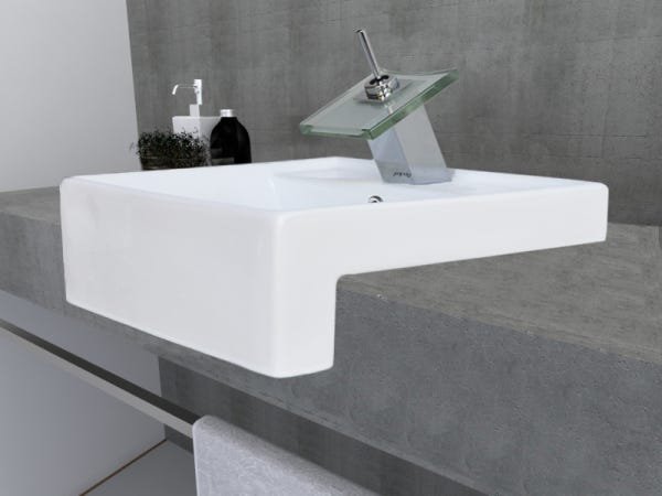 Cuba De Ceramica Retangular Mesa Semi-Encaixe Vstcqi Deckol - 6