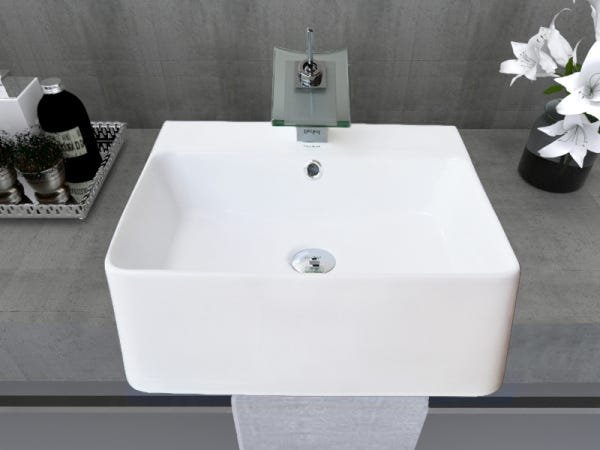 Cuba De Ceramica Retangular Mesa Semi-Encaixe Vstcqi Deckol - 5