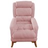 Poltrona Amamentação Liz de Balanço Suede Rosa Bebe - Dominic Decor - 2