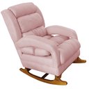 Ver imagem 1 de Poltrona Amamentação Liz de Balanço Suede Rosa Bebe - Dominic Decor