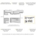 Ver imagem 4 de Armário de Cozinha Completa de Canto com Rodapé Veneza Multimóveis V2106 Branco/preto