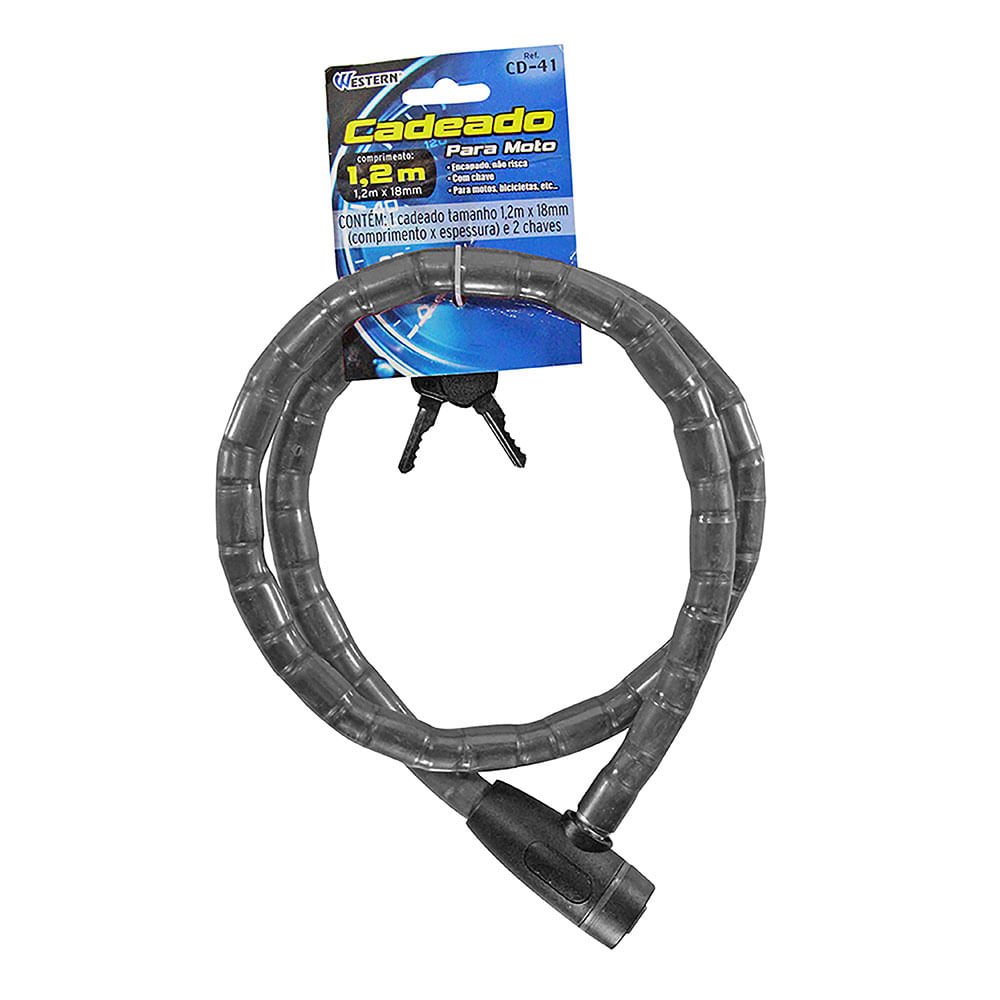 Cadeado Flexível para Moto 1,2 M 18 Mm Western - 3