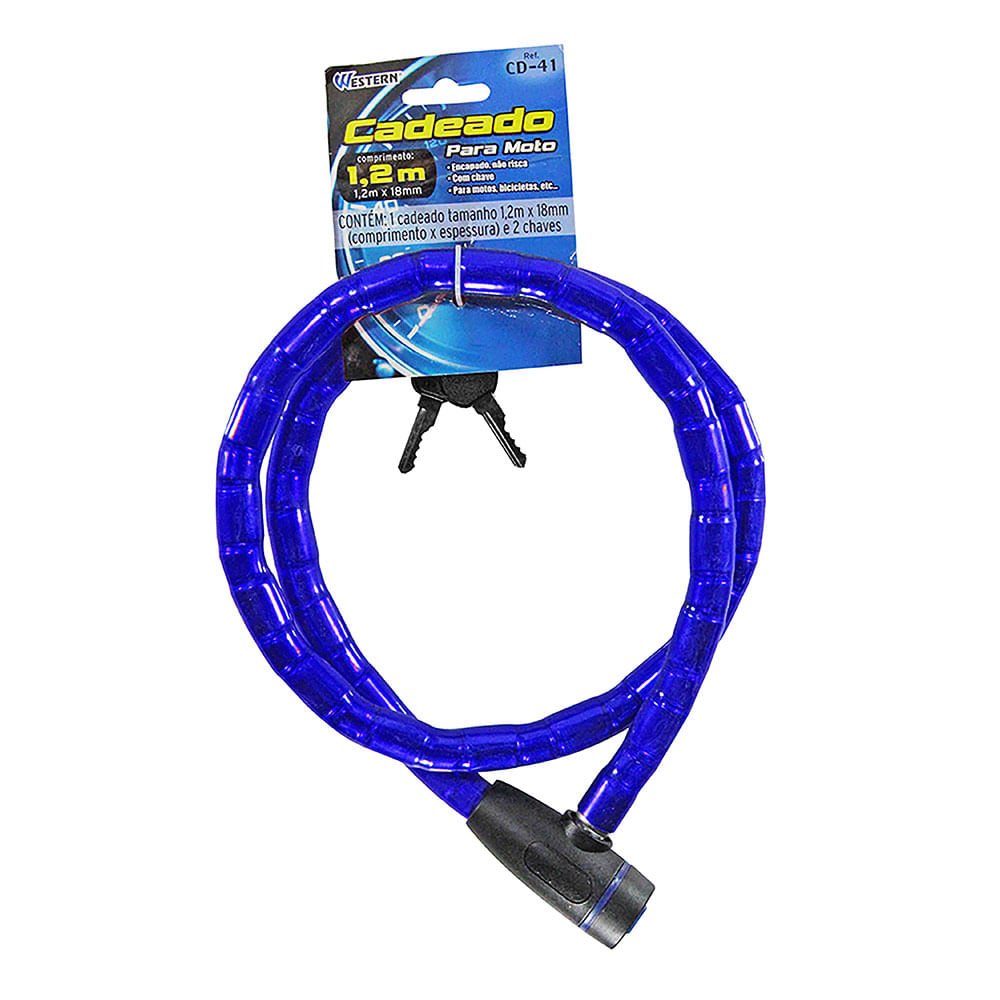 Cadeado Flexível para Moto 1,2 M 18 Mm Western - 1