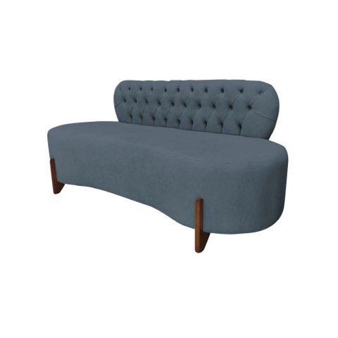 Sofá 3 Lugares Orgânico Curvo Tókio 180cm Bouclé Cinza