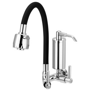 Torneira Gourmet de Cozinha Parede com Filtro Preta C34 Del Metais Exclusiva