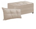 Ver imagem 1 de Puff Cama Multiuso Solteiro Com Rodízios E 01 Capa Almofada Creme