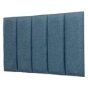 Ver imagem 3 de Cabeceira Solteiro Linho Azul Placa Modulada Estofada Ripada Adesiva