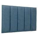 Ver imagem 1 de Cabeceira Solteiro Linho Azul Placa Modulada Estofada Ripada Adesiva