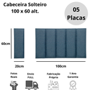 Ver imagem 5 de Cabeceira Solteiro Linho Azul Placa Modulada Estofada Ripada Adesiva