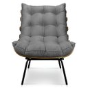Ver imagem 3 de Poltrona com Puff Costela Suede Grafite Base Metal - D'Rossi