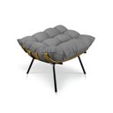 Ver imagem 5 de Poltrona com Puff Costela Suede Grafite Base Metal - D'Rossi