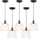 Ver imagem 1 de 5 Pendentes Aramado Cálice Luminária Lustre Teto Retrô Vintage Industrial Balcão Cobre Rose