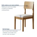 Ver imagem 7 de Kit 4 Cadeiras para Sala de Jantar Pés Madeira Maciça Ana Bege/Cinamomo/Veludo Palha