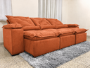 Ver imagem 7 de Sofá Retrátil e Reclinável 2,75m em Tecido Veludo c/ Pillow Nos Braços - Montagem Inclusa:Terracota