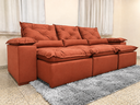 Ver imagem 6 de Sofá Retrátil e Reclinável 2,75m em Tecido Veludo c/ Pillow Nos Braços - Montagem Inclusa:Terracota