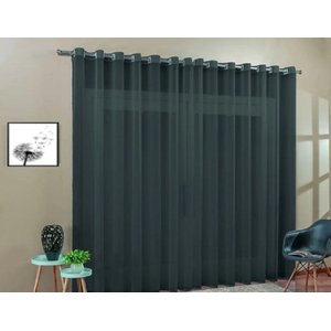Cortina Voil Varias Cores 6,00 de Largura x 3,00 de Altura.:Preto
