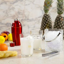 Balde de Vidro para Gelo C/alça e Pegador Aço Inox Flor de Lótus 1 Litro Wolff - 3