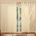 Ver imagem 1 de Cortina Voil Palha Forro Micro Fibra 6,00 X 2.60 Ilhós Cromado