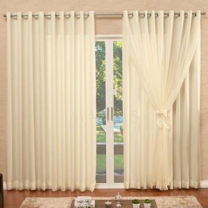 Cortina Voil Palha Forro Micro Fibra 6,00 X 2.60 Ilhós Cromado