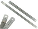 Ver imagem 1 de Kit Com 2 Réguas Metal Leve De Aço Inoxidável Tamanho 30 e 60 cm Marcação Baixo Relevo Escolar Escri