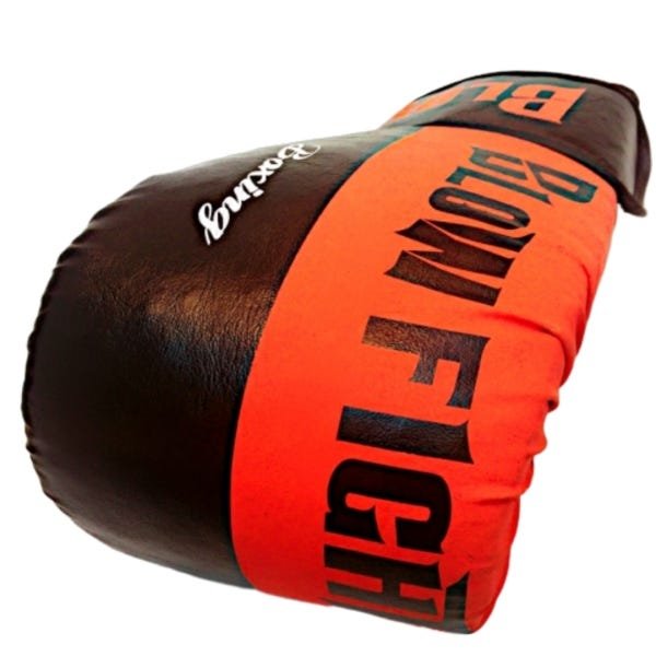 Luva de Boxe e Muay Thai Preto com Laranja Blow Fight 12 oz - 3