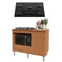 Ver imagem 3 de Kit Balcão para Cozinha 1,05m com Cooktop Essencial 5 Bocas 1 Nicho com 1 Porta e Gaveta Turim